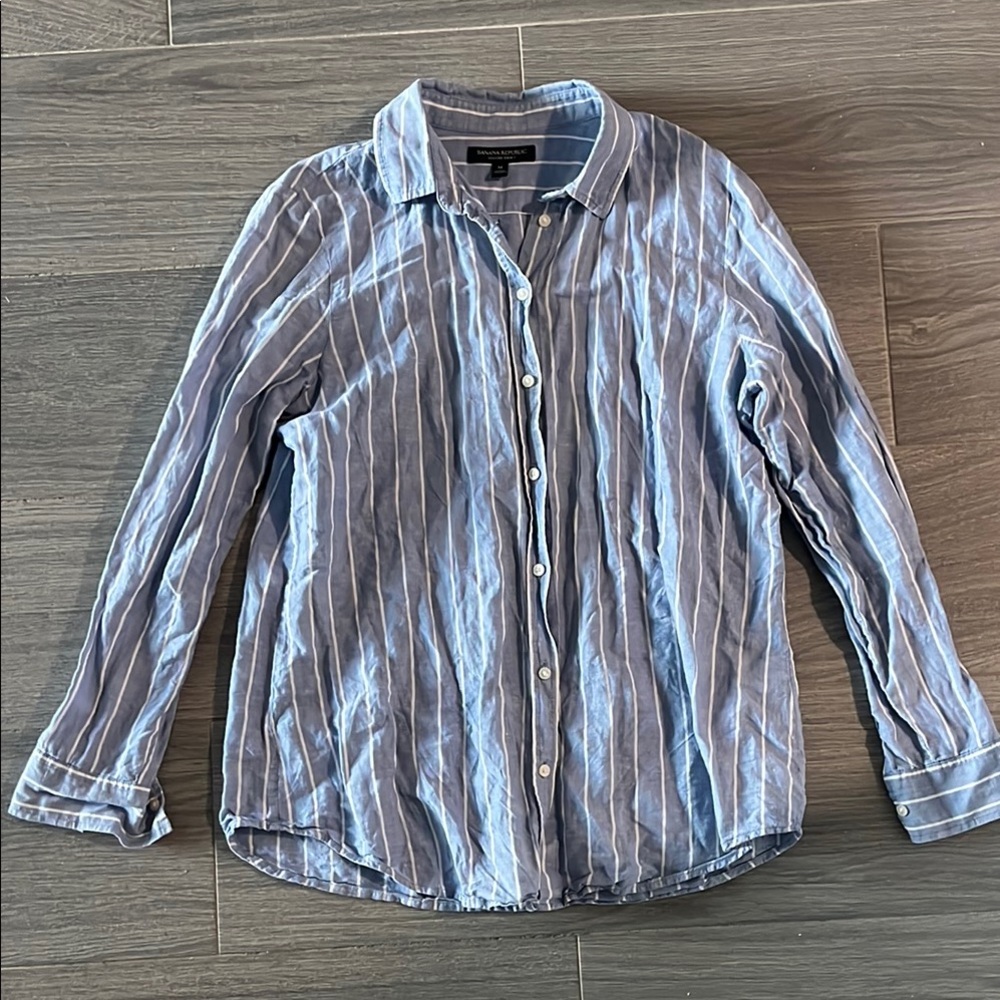 BR Blue Striped Women’s Dillon Button-Up Shirt
